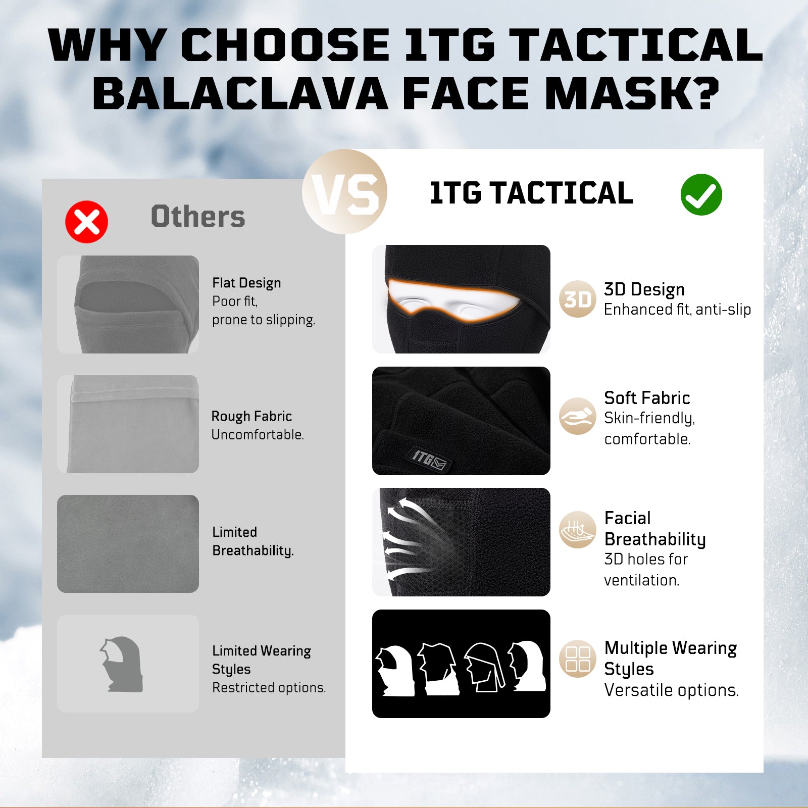 1TG Tactical Winter Balaclava Mask